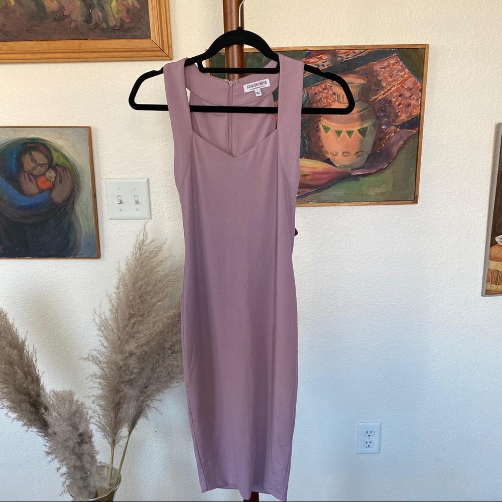 Fashion Nova Lavender Bodycon Midi Dress - Picture 4 of 10